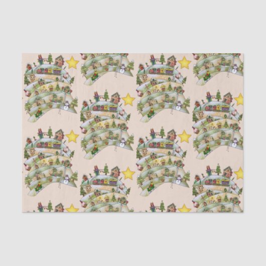 Papier Mousseline Village de Noël (Recto)