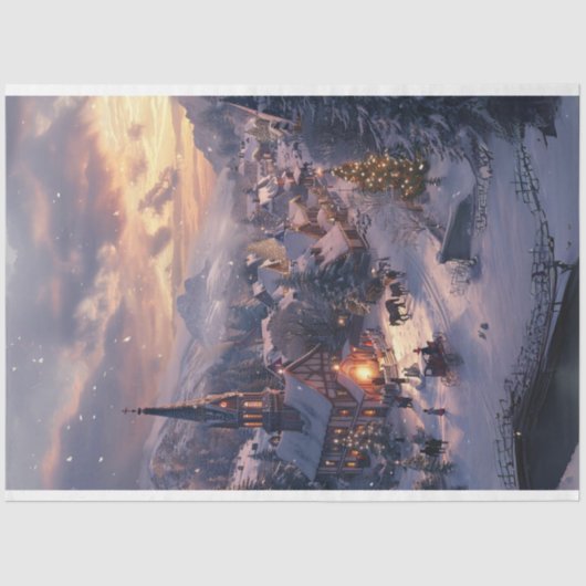 Papier Mousseline Village de Noël Wonderland #3 Découpage (Recto)