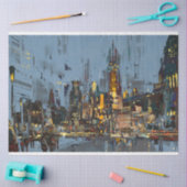 Papier Mousseline Ville peinte de nuit (Artisanat)