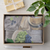 Papier Mousseline Vin et raisins (Cadeau)