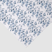 Papier Mousseline Vin Fleur Bleu Blanc (Détail)