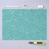 Papier Mousseline Vin floral Turquoise Embossé De Luxe (Artisanat)