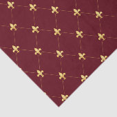 Papier Mousseline Vin Or Fleur de Lis Rouge (Détail)