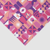 Papier Mousseline Vin rose violet rétro Bauhaus Motif (Détail)