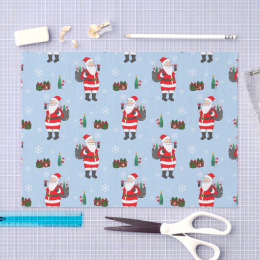 Papier Mousseline Vin rouge de Noël père Noël (Artisanat)