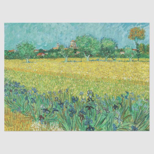 Papier Mousseline Vincent van Gogh - Champ avec Iris près d'Arles (Recto)
