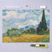 Papier Mousseline Vincent Van Gogh - Champ de blé avec cyprès (Artisanat)