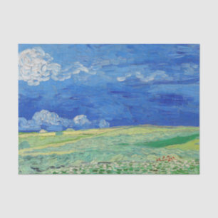 Papier Mousseline Vincent van Gogh - Champs de blé sous des nuages o
