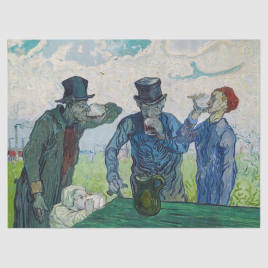 Papier Mousseline Vincent van Gogh - Les buveurs, après Daumier (Recto)
