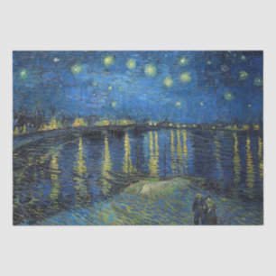 Papier Mousseline Vincent van Gogh - Nuit étoilée sur le Rhône