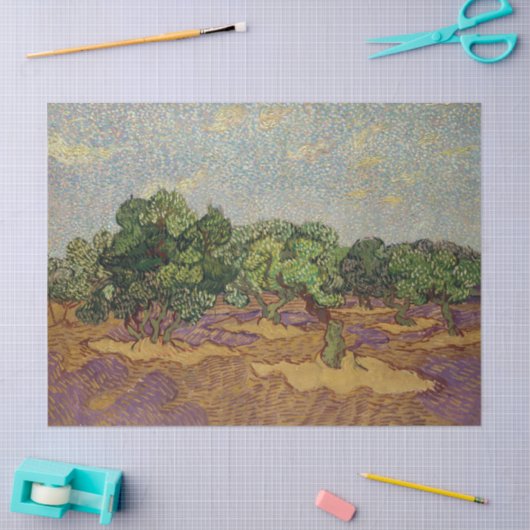 Papier Mousseline Vincent van Gogh - Olive Trees (Artisanat)