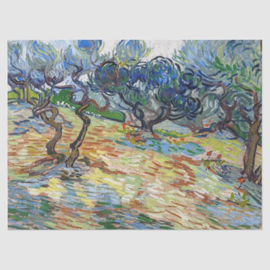 Papier Mousseline Vincent van Gogh - Oliviers : Ciel bleu vif (Recto)