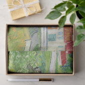 Papier Mousseline Vincent van Gogh - Paysage avec transport et train (Cadeau)