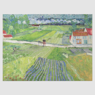 Papier Mousseline Vincent van Gogh - Paysage avec transport et train