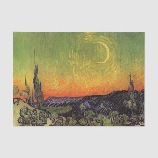 Papier Mousseline Vincent Van Gogh Paysage de Moonlit (Recto)
