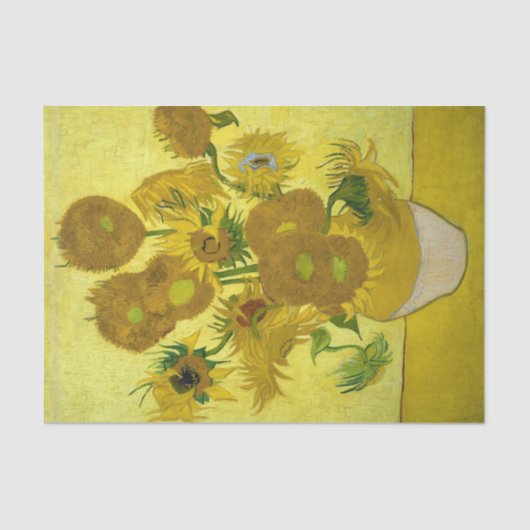 Papier Mousseline Vincent Van Gogh Quinze Tournesols Dans Un Vase (Recto)