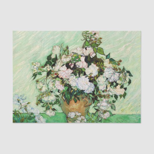 Papier Mousseline Vincent Van Gogh Roses (1890) (Recto)