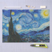 Papier Mousseline Vincent Van Gogh Starry Nuit Bleu jaune (Artisanat)