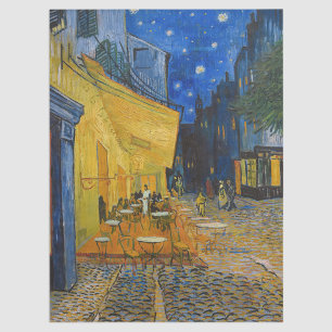 Papier Mousseline Vincent van Gogh - Terrasse de café la nuit