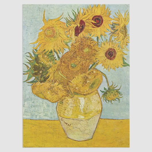 Papier Mousseline Vincent Van Gogh - Vase avec douze tournesols