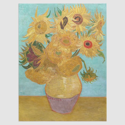 Papier Mousseline Vincent Van Gogh - Vase avec douze tournesols