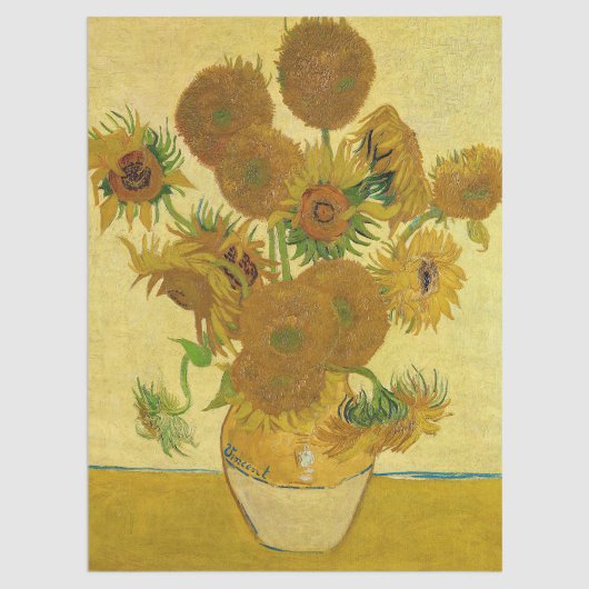 Papier Mousseline Vincent van Gogh - Vase avec quinze tournesols