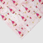 Papier Mousseline Vins et Coeurs roses (Design 12 série rose) (Détail)