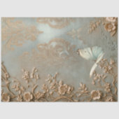 Papier Mousseline Vins floraux à papillon baroque, au calme (Recto)