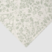 Papier Mousseline Vins floraux arabesques Sage Green Ivory Decoupage (Détail)