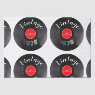 Papier Mousseline Vintage 1975 Retro Stripe Record 50e anniversaire