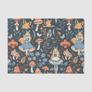 Papier Mousseline Vintage Alice au pays des merveilles Cheshire Chat