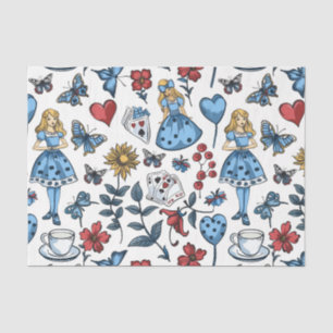 Papier Mousseline Vintage Alice au pays des merveilles Lecture Carte