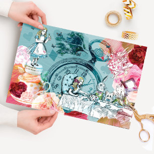 Papier Mousseline Vintage Alice In Wonderland Collage Decoupage