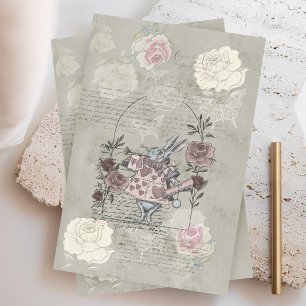 Papier Mousseline Vintage Alice In Wonderland Collage Decoupage