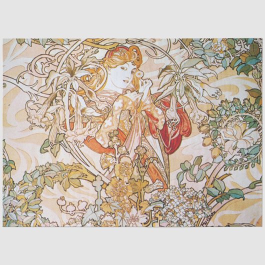 Papier Mousseline Vintage alphonse mucha déesse (Recto)