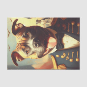 Papier Mousseline Vintage American Pit Bull Terrier Peinture