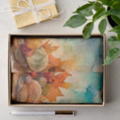 Papier Mousseline Vintage Aquarelle Thanksgiving Turquie Citrouille (Cadeau)