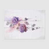 Papier Mousseline Vintage Aquarelle violet roses (Recto)