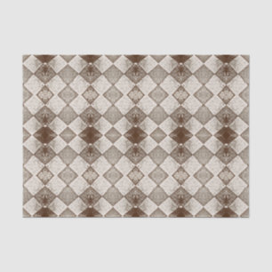 Papier Mousseline Vintage Arlequin Diamond Vieux Sepia Motif