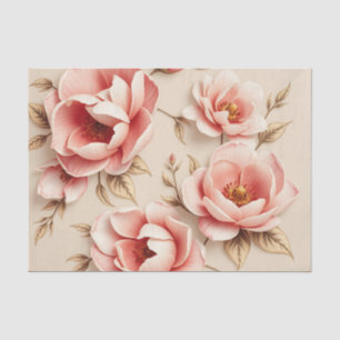 Papier Mousseline Vintage Arrière - plan floral avec Camellias