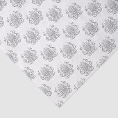 Papier Mousseline Vintage Art Déco Argent Plume Arabesque (Détail)