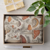 Papier Mousseline Vintage Automne Floral Découpage Champignons (Cadeau)