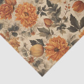 Papier Mousseline Vintage Automne Floral Découpage Champignons (Détail)