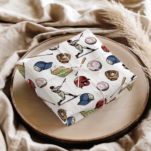 Papier Mousseline Vintage Baseball Birthday