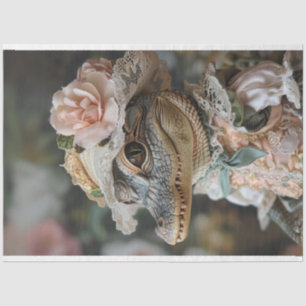 Papier Mousseline Vintage bébé Alligator Lady Gwendolyn Découpage