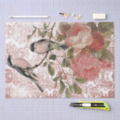 Papier Mousseline Vintage Birds et Rose Shabby Chic (Artisanat)