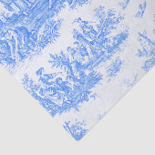 Papier Mousseline Vintage bleu turquoise toile jouy (Détail)
