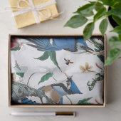 Papier Mousseline Vintage Blue Jay Birds Collage Motif. (Cadeau)