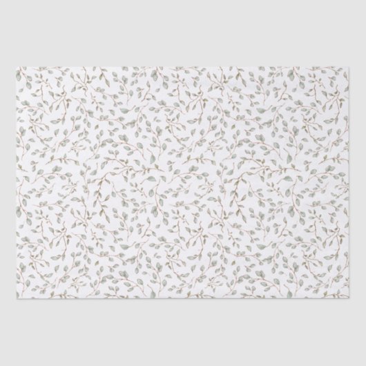 Papier Mousseline Vintage Boho Botanique Feuille Branches Découpage (Recto)