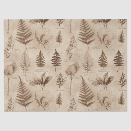Papier Mousseline Vintage Botanical Floral Pattern (7) (Recto)